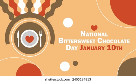 National Bittersweet Chocolate Day vector banner design. Happy National Bittersweet Chocolate Day modern minimal graphic poster illustration.