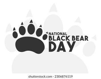National Black Bear Day design vector. First Saturday in June. White background. Flat design vector. Eps 10.