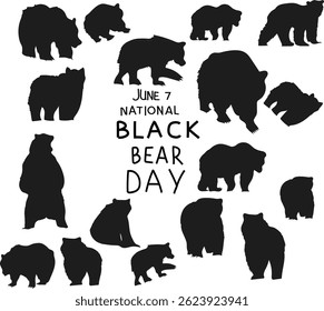 National black bear day  vector illustration. Good for banner, poster, greeting card, party card, invitation, template, advertising, campaign, and social media.
