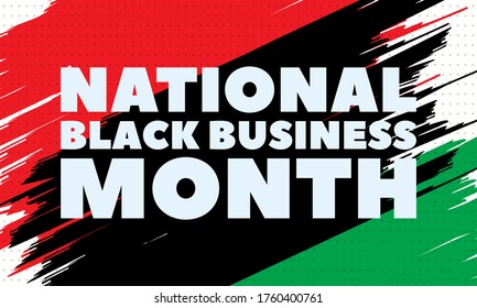 National Black Business Month in August. Greeting card, poster, banner concept. Vector EPS 10.