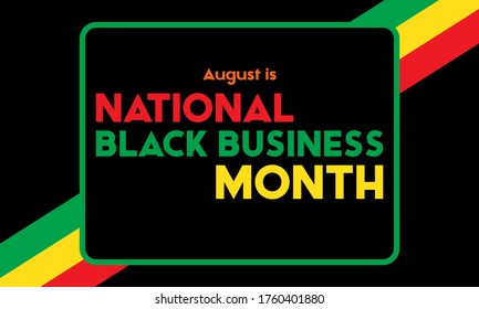 National Black Business Month in August. Greeting card, poster, banner concept. Vector EPS 10.