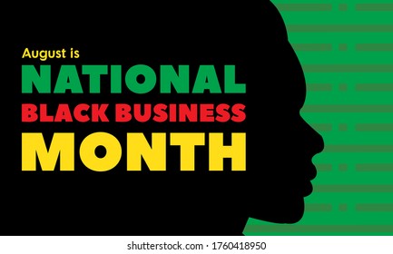 National Black Business Month in August. Greeting card, poster, banner concept. Vector EPS 10.