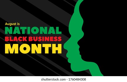 National Black Business Month in August. Greeting card, poster, banner concept. Vector EPS 10.