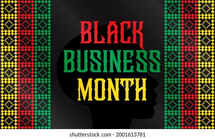 National Black Business Month in August. Greeting card, poster, banner concept. Vector EPS 10.