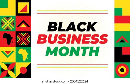 National Black Business Month in August. Greeting card, poster, banner concept. Vector EPS 10.