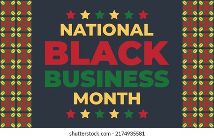 National Black Business Month in August. Greeting card, poster, banner concept. Vector EPS 10.