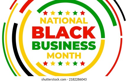 National Black Business Month in August. Greeting card, poster, banner concept. Vector EPS 10.