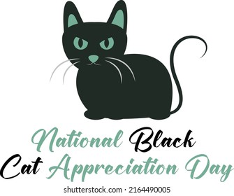 NATIONAL BLACK CAT APPRECIATION DAY VECTOR DESIGN