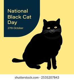 National Black Cat Day background. Vector, illustration. 27 October.