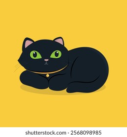 National Black Cat Day background. Vector illustration.