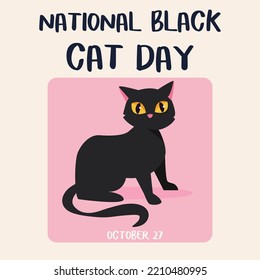 National Black Cat Day Poster Design Concept.