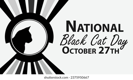 National Black Cat Day vector banner design. Happy National Black Cat Day modern minimal graphic poster illustration.