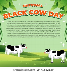 National Black Cow Day - June 10, 2024, an interesting design, can be used on all social media platforms, beautiful color combinations, get now for the first purchase.