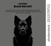 National Black Dog Day background. Vector illustration.