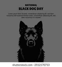 Fondo del Día Nacional del Perro Negro. Ilustración vectorial.