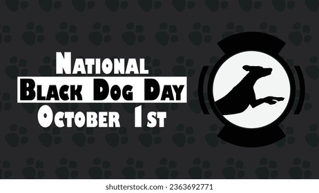 National Black Dog Day vector banner design. Happy National Black Dog Day modern minimal graphic poster illustration.