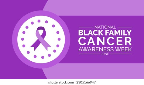 National Black Family Cancer Awareness Week background or banner design template celebrated in june. vector illustration.