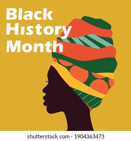  National Black History Month. Holiday concept. Template for background, banner, card, poster with text inscription. Vector  illustration