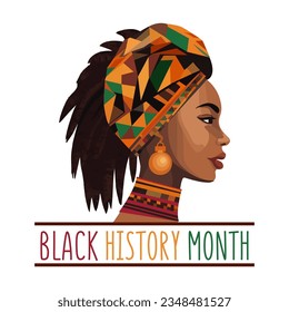 National Black History Month. Holiday concept. Template for background, banner, card, poster with text inscription.