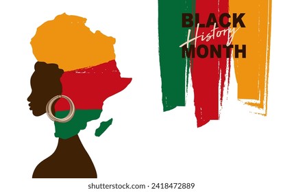 National Black History Month. Holiday concept. Template for background, banner, card, poster with text inscription. African American History. Celebrated annually in February in the USA and Canada