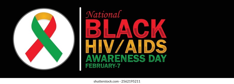 National Black HIV AIDS Awareness Day. February 7. Suitable for greeting card, poster and banner. Vector illustration.
