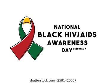 National Black HIV AIDS Awareness Day. February 7. White background. Eps 10.