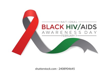  National black HIVAIDS awareness day.  flyer design. flat illustration. Banner, poster, card, background design. vector illustrator.