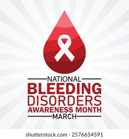 National Bleeding Disorders Awareness Month Vector illustration. March. Holiday concept. Template for background, banner, card, poster with text inscription.