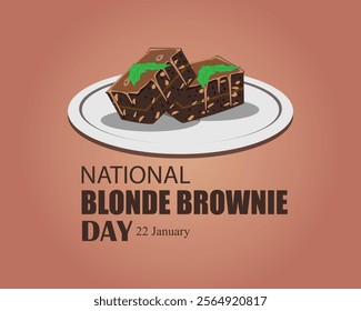 National Blonde Brownie Day Banner, poster, card, background Design illustration.	