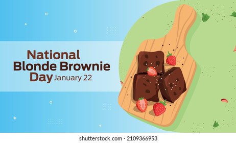 National Blonde Brownie Day On January 22 business brochure flyer banner design horizontal template vector, cover presentation abstract, modern publication poster and flag-banner.