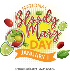 National Bloody Mary Day Banner Design illustration