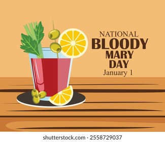 National Bloody Mary Day Banner, poster, card, background Design illustration.