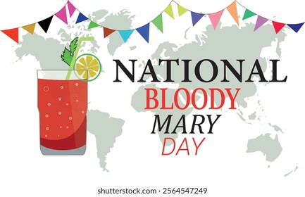 national bloody Mary day banner, poster, card, background design illustration.