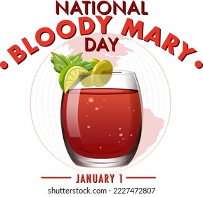 National bloody mary day icon illustration