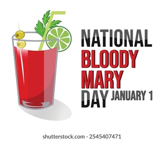 National Bloody Mary Day modern poster. vector banner design, vibrant colors on a horizontal background