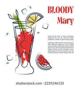 National Bloody Mary Day. Vector template for social media post, poster, banner, recipe, party invitation