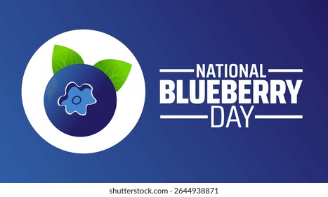Plano de fundo, banner ou modelo de design de cartaz do Dia Nacional do Blueberry. observado todos os anos em julho. Conceito de férias. Use para qualquer modelo, cartão, cartaz, cartaz, modelo.