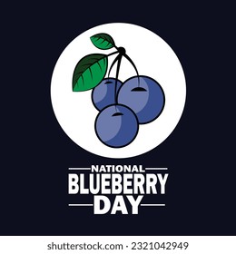Ilustración de diseño de plantillas de vectores nacionales de Blueberry Day. Adecuado para tarjeta de saludo, afiche y banner