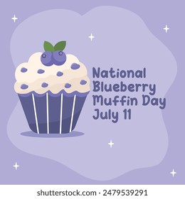 Día Nacional del Muffin de Arándano en estilo lindo