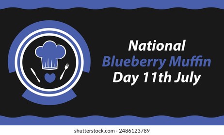 National Blueberry Muffin Day Vektorgrafik Banner Design Illustration