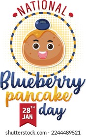 National Blueberry Pancake Day Banner illustration