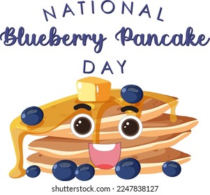 National Blueberry Pancake Day Banner illustration
