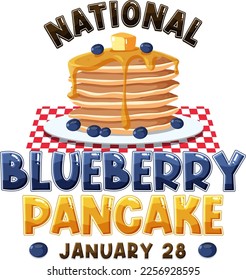 National Blueberry Pancake Day Banner illustration