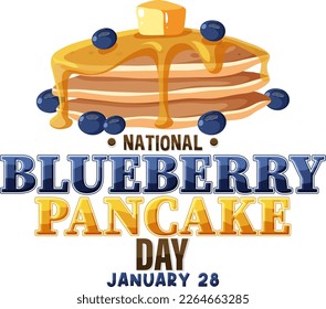 National Blueberry Pancake Day Banner illustration