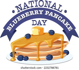 Ilustración del Día Nacional del Panqueque Blueberry