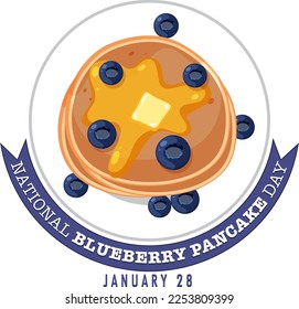 National Blueberry Pancake Day Design illustration