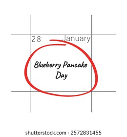 National Blueberry Pancake Day, January 28 - calendar date.