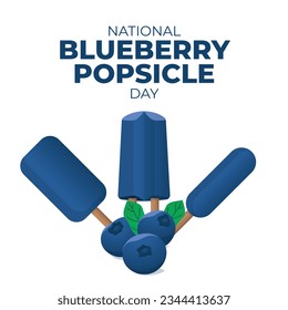 national blueberry popsicle design template good for celebration. blueberry illustration design. popsicle design. flat design. eps 10.