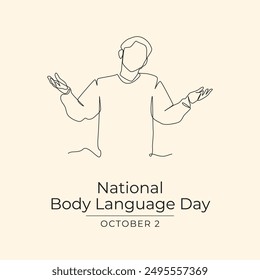 National Body Language Day vector design template good for celebration usage. National Body Language Day design. Continuous line drawing. eps 10.