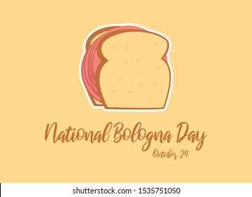 National Bologna Day Vector. Salami Sandwich Icon. Bologna Sandwich Vector. American Food & Beverage Holiday. Important Day